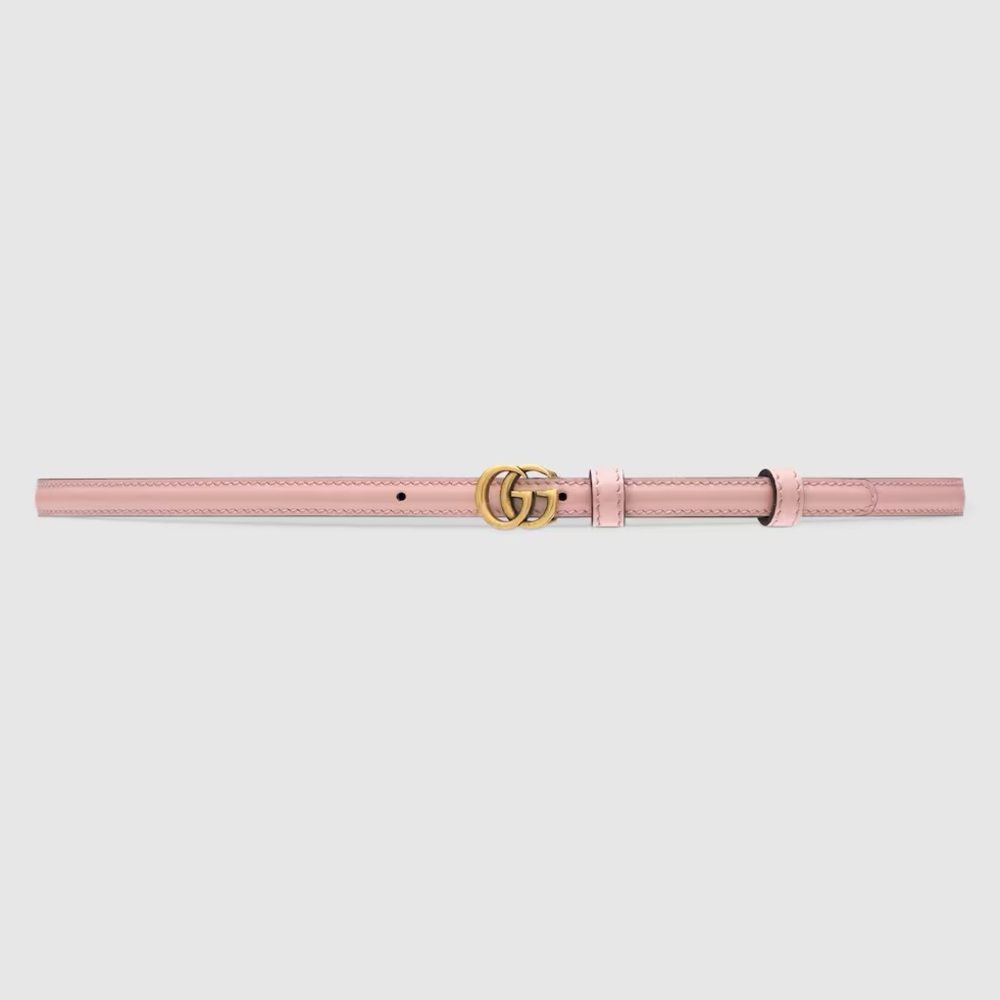 Gucci Double G Patent Leather Thin Belt in pink. Size 95/38. New with tag
